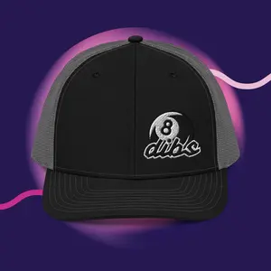 dibs 8 ball Trucker Cap: Made to order: drop shipped to your Address!