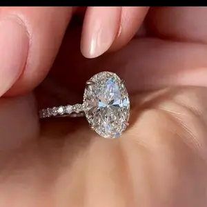 Lab Grown Diamond Oval Cut Ring - Luxury Women's Ring, Limited Availability, RRP $650, Silver Plated, TikTok Shop Clearance Price $70
