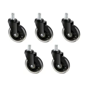 VEVOR Office Chair Wheels Set of 5 3 Inch Casters for Hardwood Floors and Carpet,  130 Lbs Load Capacity, Universal Fit for Most Chairs