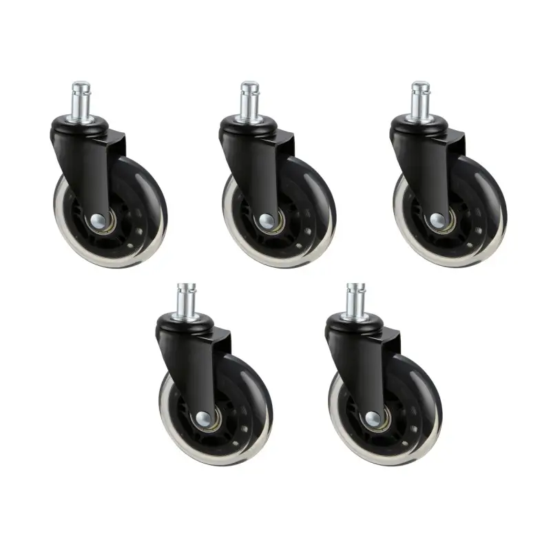 VEVOR Office Chair Wheels Set of 5 3 Inch Casters for Hardwood Floors and Carpet, 130 Lbs Load Capacity, Universal Fit for Most Chairs