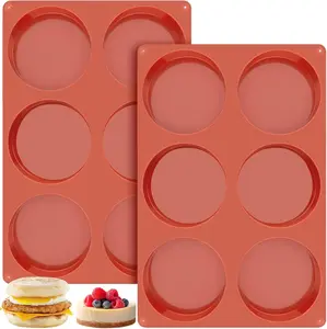 4 Inch  Egg Mold for Breakfast Sandwiches, 2 Pack Non-Stick  Muffin Top/Hamburger Bun Pan, Large Eggs Bites Molds for Oven Baking Egg Patty, Pancake, Frittata