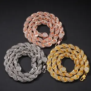 SW9MM Thick Twist Chain For Man&Woman,lceout Chain Gift auntie gabriella necklace training all-match basic fashion accessory