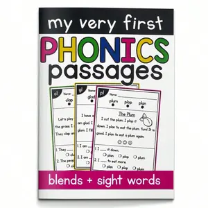 Reading & Word Skills Activity Workbook – Short Comprehension Passages with Questions, Spelling and Coloring Practice, Cut-and-Paste Word Games and Crafts, Builds Vocabulary, Reading Fluency, Hand Skills and Focus, Teaching Supplies