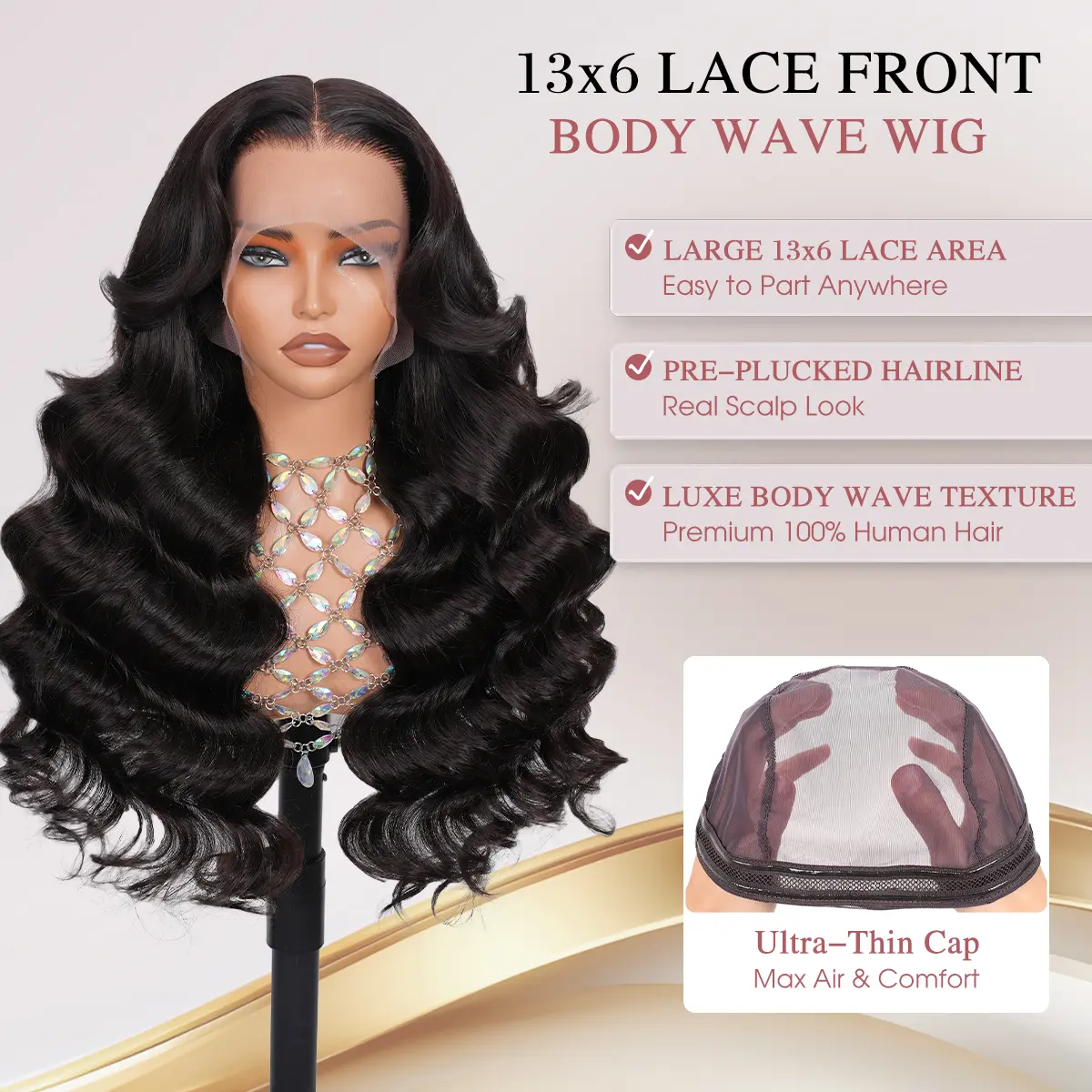 Sarhair 13x6 HD Transparent Lace Front Wigs Human hair Pre 