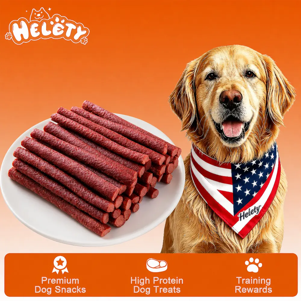 HELETY Beef   Treats, 18cm Chewy Jerky  for , High Protein Training Rewards, Soft Breakable  Snacks for Small Medium Large  chew natural chicken dog collabully dog treat