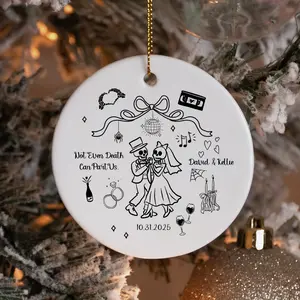 Not Even Death | Anniversary Ceramic Ornament | Spooky First Christmas Married