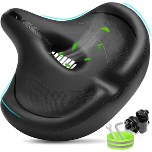 Seat for Men & Women Comfort, Extra Wide  Seat Cushion, Comfortable Soft Padded, Large Replacement Saddle for Peloton, Stationary Exercise , Cruiser, City , Ebike