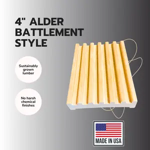 Natural Alder Wood Battlement Style Soap Dish- 100% Made In USA- No Chemicals!