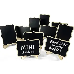 10Pcs Mini Chalkboard Signs with Stands, Reusable Small Chalkboard Tags, Durable Food Label Cards for Wedding Table, Party Buffet, Candy Bar, Drink Labels and Catering Decor