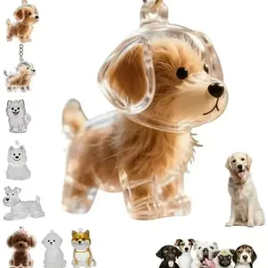 Customization Dog Fur Keepsake CharmTransparent Dog Hair Organizer Charm, Dog Hair Storage Capsule Keychain Pendant – Carry Your Pup’s Love Everywhere!