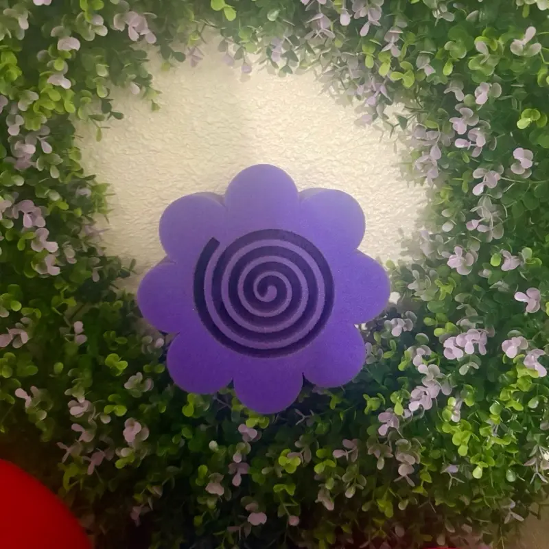 Purple Flower-Shaped Custom Swirl Sponge