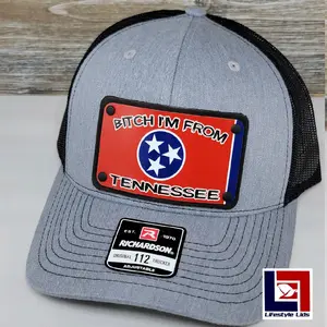 Custom B*tch I'm From Tennessee Leather Aluminum Patch Snapback Hat