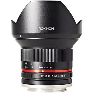 Rokinon 12mm F2.0 Compact High Speed Wide Angle Lens for Sony E Mount Cameras (RK12M-E), Prime, 18Mm