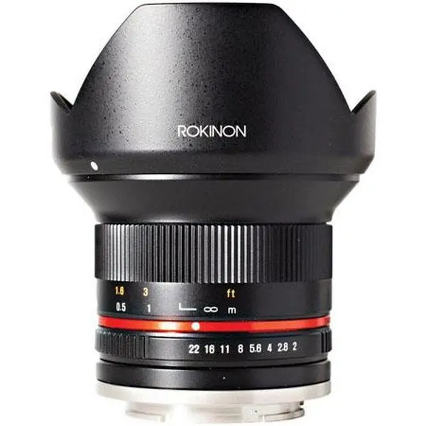 Rokinon 12mm F2.0 Compact High Speed Wide Angle Lens for Sony E Mount Cameras (RK12M-E), Prime, 18Mm