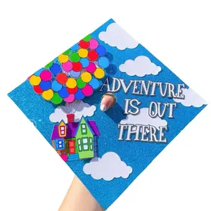 Customizable Graduation Cap Topper 9.25x9.25 Inches with Customizable Colors Masks