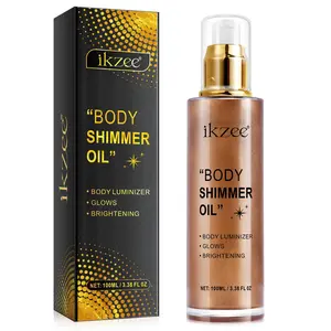 Body Shimmer Oil-100ml per box, best-selling gold and copper color, facial and body decorative oil, easy to apply, Black Friday preheating, carnival, party, music festival, Body Makeup
