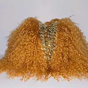 Camel Mini Handbag - 100% Mongolian Gold Hardware & Chained Straps - Magnetic Snap Closure - Dust Bag Included - 10 x 10 Size - Luxury & Durability