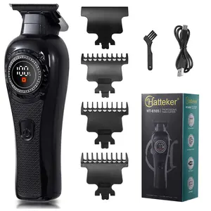 Portable Hair Clipper with Guide Combs, 1 Set USB Rechargeable LCD Display Hair Trimmer, Hair Cutting Tool for Men, Barber, Stylist