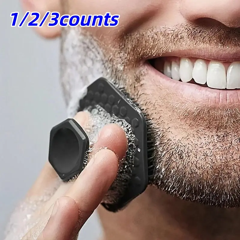 Men's Silicone Facial Cleanser Set, Gentle Exfoliating and Massaging Pad, Deep Cleaning, Odorless, Ergonomic Design, Durable Home Beauty Tool