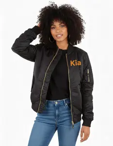 Custom Printed Bomber Jacket Full-Color DTF Design Unisex Fit Personalized Imprint No Minimum Order Nylon Streetwear Bomber