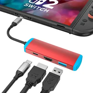 RUNTOGOL USB C to HDMI Adapter Docking Station - Official Replacement Dock for Switch 2, Switch OLED, Steam Deck OLED with clarity 4K@60Hz HDMI, Type-C PD, USB 3.0 Ports video