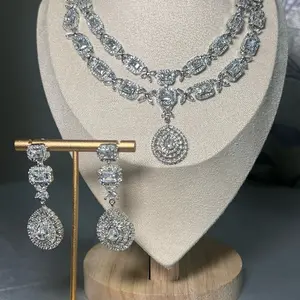 Warina clear american diamond set with earrings