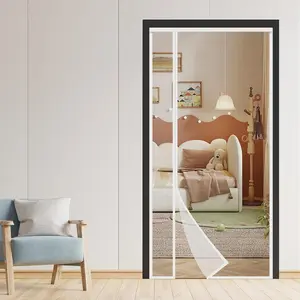 Reversible Left or Side Opening Screen Door, Fiberglass Mesh Door Hands Free for, Bedroom, Fits Door Size 36" x 82", White