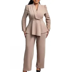 2 Piece Women Sets Plus Size  New Arrival Matching Two Pieces Sets Blazer Coat Top Pants Suits Outfits Clothing