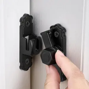 Black Barn Door Latches, Alloy 90/180  Gate Lock,Right Angle Door Lock Latch,Flip Gate Latches Hardware,Door  Door Latch Lock fo Cabinets,Bathroom,Barn Door