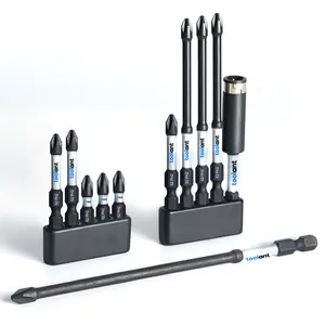 【FathersDayGift】toolant 4 Inch Phillips Bit, Magnetic Anti Slip Impact Screwdriver Bits Set, S2 Steel PH1 Driver Dit Set with CNC Machined Tips for Power Drill