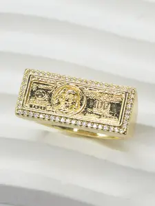 Fashion Hip Hop Creative Dollar Zircon Ring, Cubic Zirconia Rings, Vintage Street Style Unisex Jewelry, Perfect Gift for Anniversary Party Valentine's Day