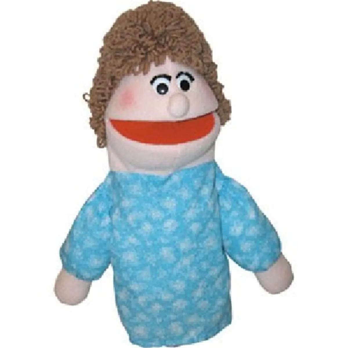 212 MAIN 18-in Surface Washable Fabric Caucasian Skin Mom Cat Puppet Stuffed Animal, Cat Toy to Promote Imaginative Play