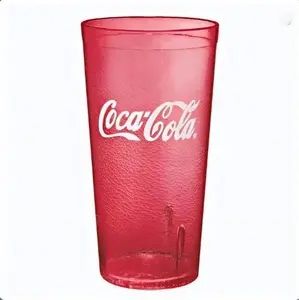 6 Restaurant Grade Pizza Hut red Coca-Cola Heavy-Duty Plastic Tumblers - Reusable,Shatterproof, Stackable,BPA Free Drinkware Cups