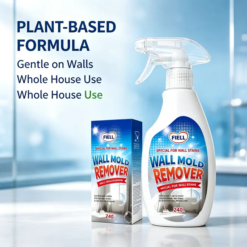 No Scrub Mold Remover Spray (240ml) - Bleach-Free Plant-Based Cleaner, Safe for Painted Walls, Stain Eliminator for Bathroom Tile Grout Home Use
