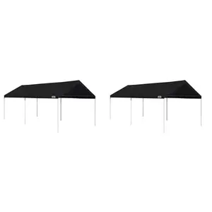 Caravan Canopy Domain 10 x 20 Foot Instant Canopy Tent Set, Black (2 Pack)