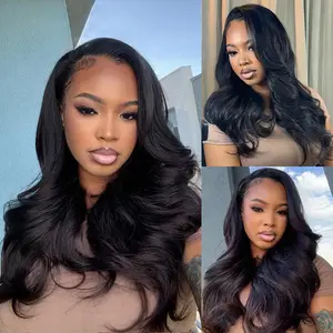 Beginner Friendly 9x6 Glueless Wig Pre-Cut Ready to Wear Natural Looking Layered Yaki Body Wave Human Hair Wig for Women Multiple size options