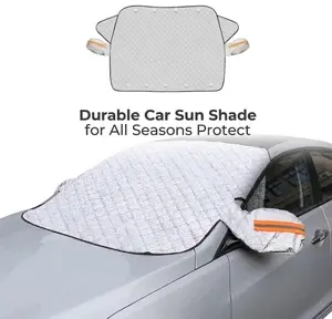 Durable Car Windshield Snow Cover & Sun Shade 2026 Fast Magnetic 4-Layer Protection Against Snow Ice Frost Dust UV Water Resistant for Cars SUVs Trucks