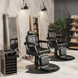 Baasha Professional Salon Chair, Barber Chair for Barbershop with Removable Headrest, Recline Salon Chair with Premium Leather Heavy-Duty Steel Frame, Hair Stylist Chair Support for up to 440lbs