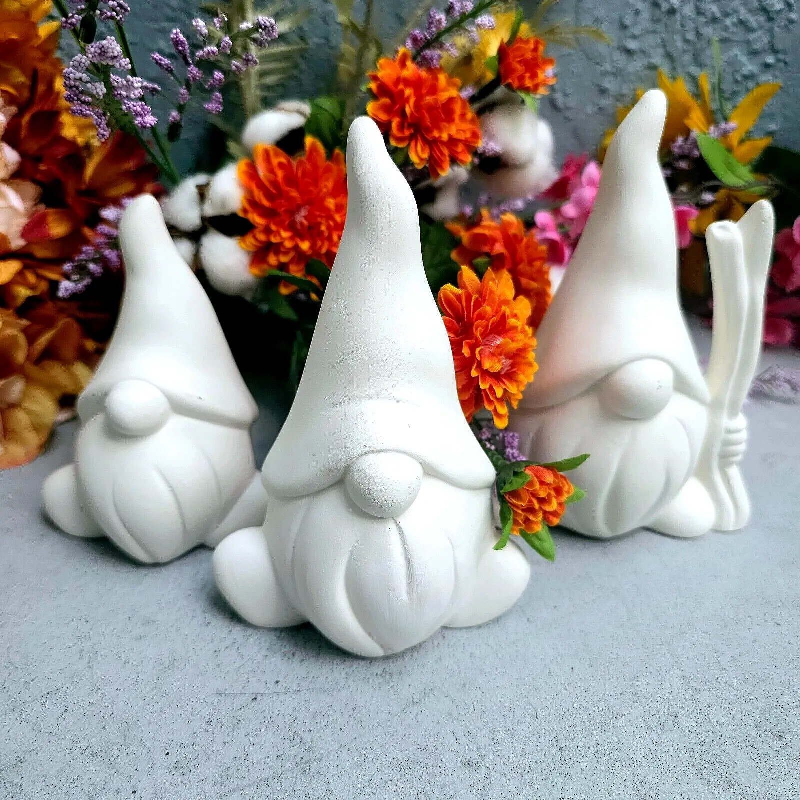 5.5" Gnome Forest Ceramic Bisque Ready-to-Paint Pottery Statue, Home Decor for DIY Craft Projects
