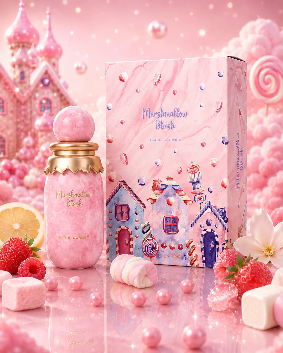 Paris Corner Marshmallow Blush EDP - 3.4oz Women's Fragrance, Strawberry Marshmallow Perfume