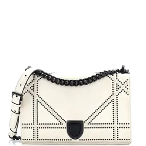 Pre-owned Dior Leather Shoulder Bags Christian Diorama Flap Bag Studded Medium by Rebag