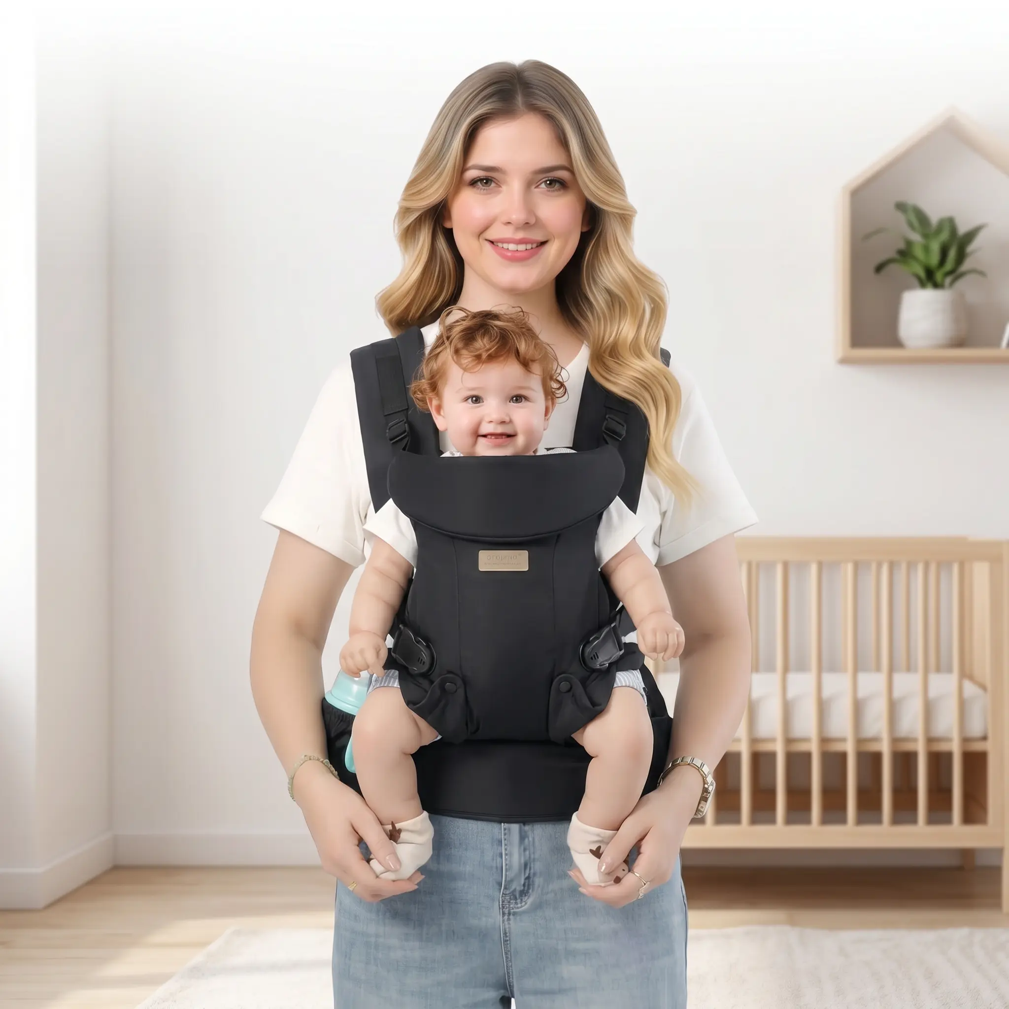 Unisex Baby Backpack Sling Carrier - All-Stage Comfort, Customizable Neck Padding, Stretchable Seat Panel, Lightweight Adjustable Ergonomic Hands Free Toddler Carrier for 0-36Months (7-44lbs) Vacation, Mall Outings, Toddler Sling Carrier