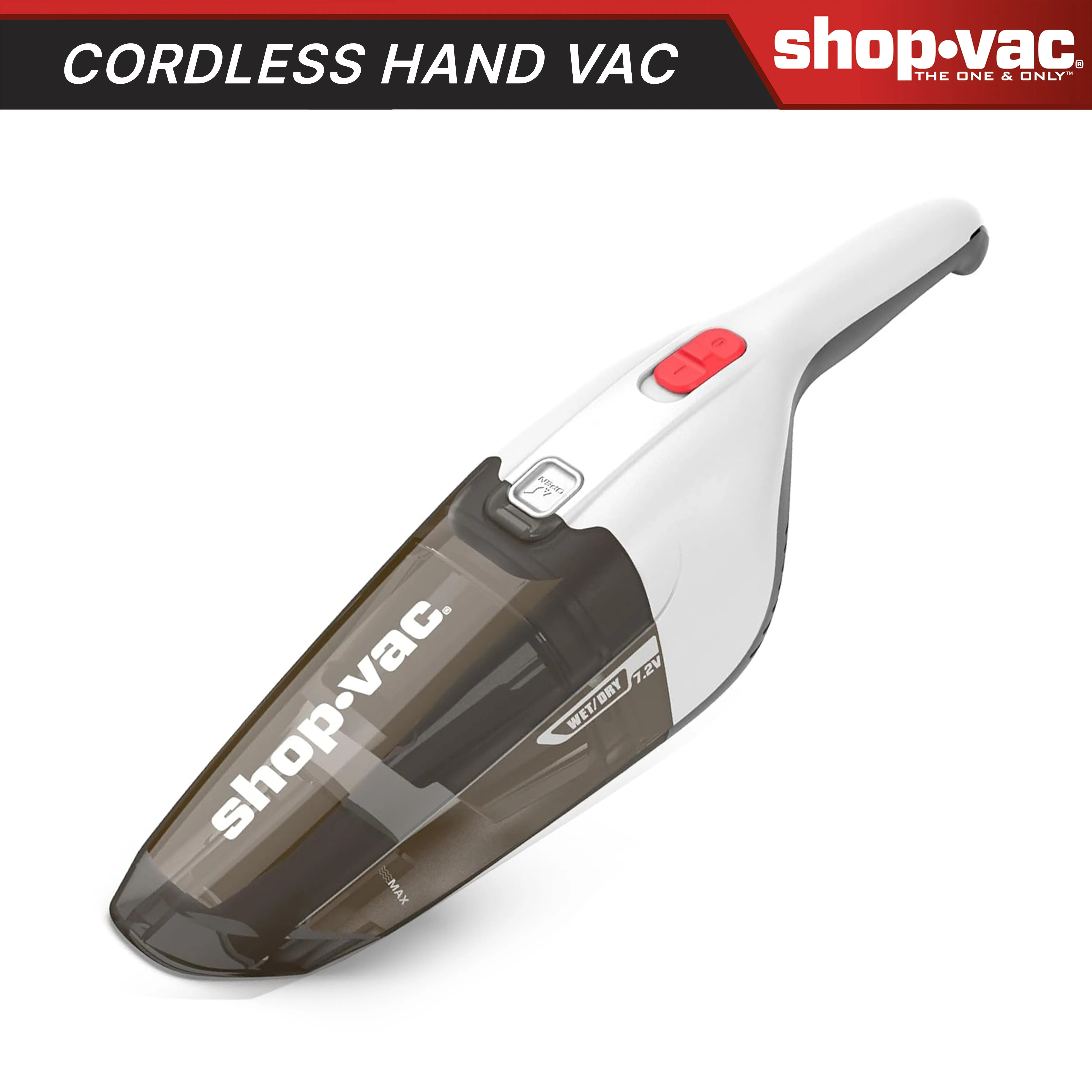 Shop-Vac® Cordless Wet/Dry Handheld Vacuum, 5.5kPa Power, Wall Mountable, for Car Interior Cleaning
