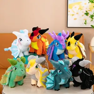 New Style Kawaii 30cm Wings of Fire Dragon Colorful Big-eyed Dragon Fire Winged Dragon Plush Toy Doll Boy Gift Christmas Gift