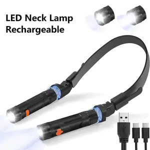 Rechargeable Neck Lamp LED Reading Light Magnetic Base Detachable Flashlight Portable BBQ Light LED Hands-Free Work Light USB Rechargeable Flashlight Multifunctional Lighting