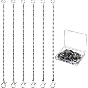 6 Pack Toilet Handle Beaded Chain Universal Toilet Flapper Chain Replacement Kit Stainless Steel Lift Chain Replacement for Most Flappers