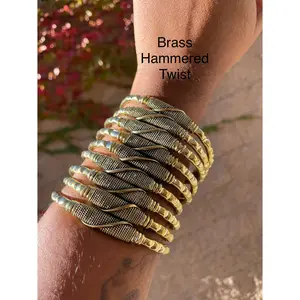 Yaoundé Hammered Brass Bracelet