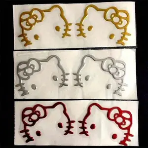 Cute Kitty Cartoon 3D Stickers Set, Car & Electric Bike Decals, Self-Adhesive Phone Laptop Notebook Decorations, 1 Sheet 2 Pieces