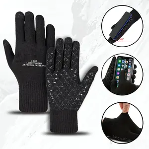 Five Nights at Freddys Inspired Lobotomized Text Print Black Knit Gloves with NonSlip Grip for Outdoor Winter Sports and Casual Wear  Perfect Cold Weather Accessories for Halloween Christmas Gifts and Themed Party Gift Ideas for Horror Game Fans and