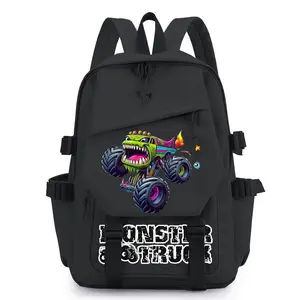 Monster Practical Backpack Waterproof and Dirt-Resistant Daypack with Adjustable Shoulder Strap Backpacks For Adult Men And Women -Black